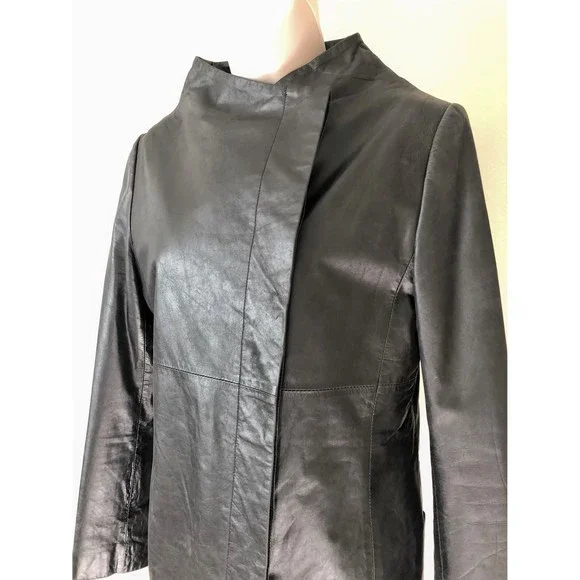 Demoo Parkchoonmoo MEDIUM Black Leather Coat - RARE!